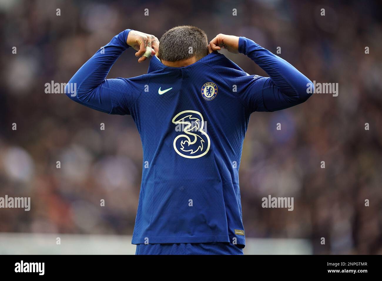 Enzo Fernandez de Chelsea après le match de la Premier League au Tottenham Hotspur Stadium, Londres. Date de la photo: Dimanche 26 février 2023. Banque D'Images