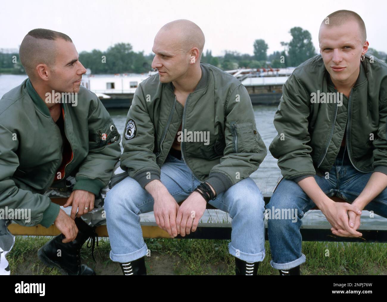 Trois skinheads des années 90 Banque D'Images