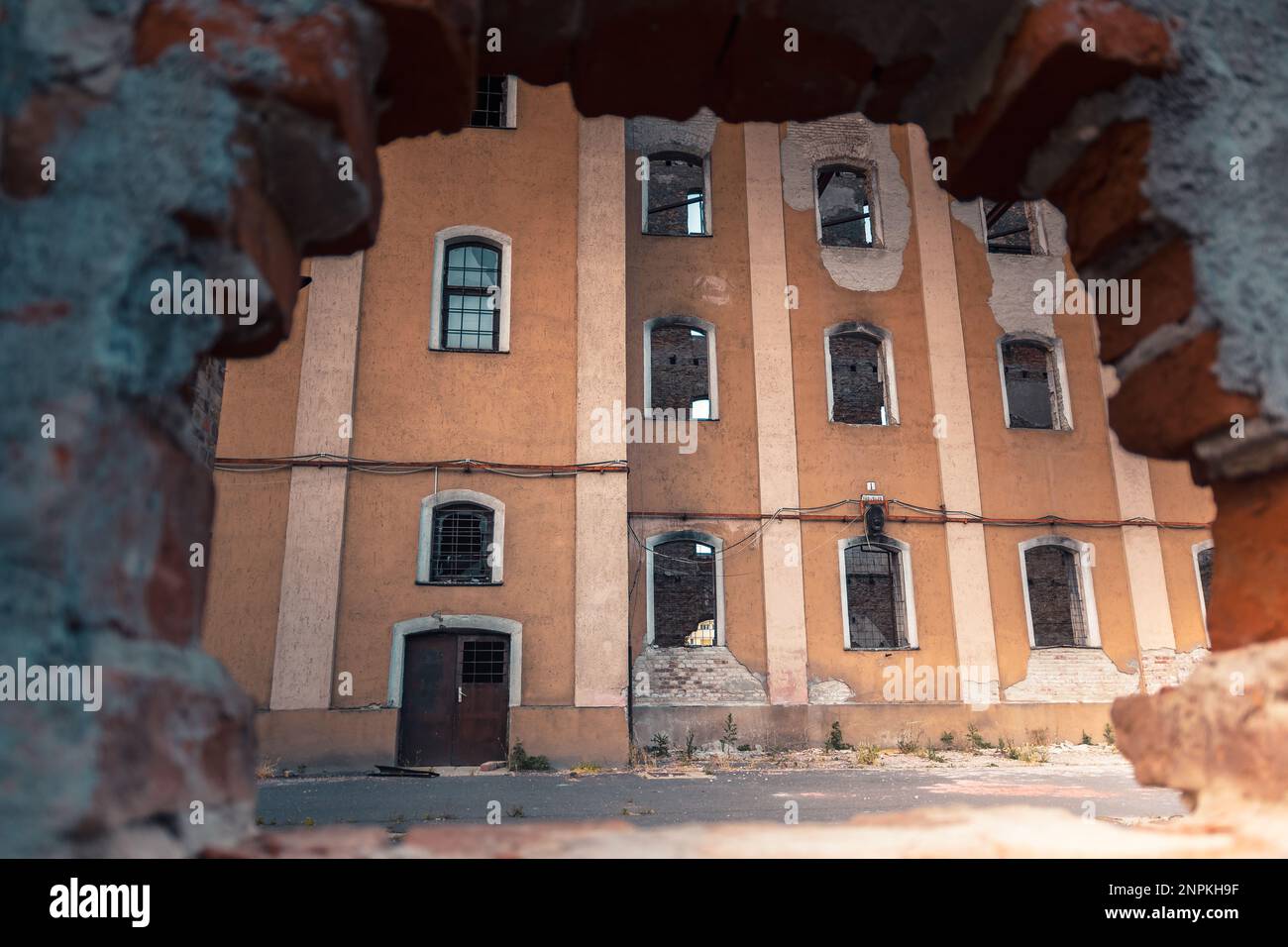 L'un des bâtiments emblématiques de Békéscsaba est le moulin d'István, qui a brûlé en 2019 Banque D'Images