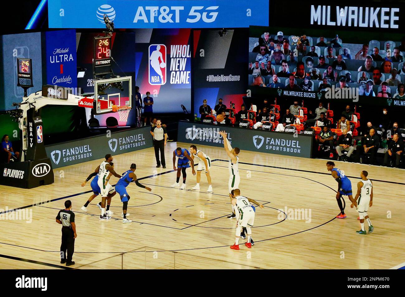 Milwaukee Bucks center Brook Lopez (11) shoots a free throw against the