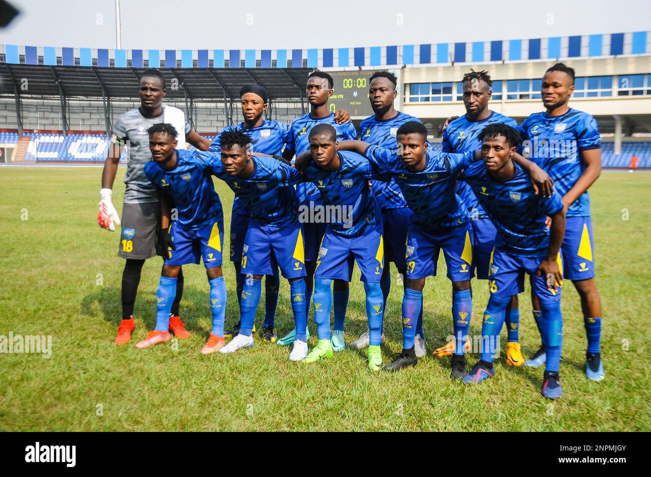 Match de la Ligue de football du Nigeria entre Kwara United et Gombe United au complexe sportif Lekan salami, à Adamasingba, à Ibadan, au Nigeria. Banque D'Images