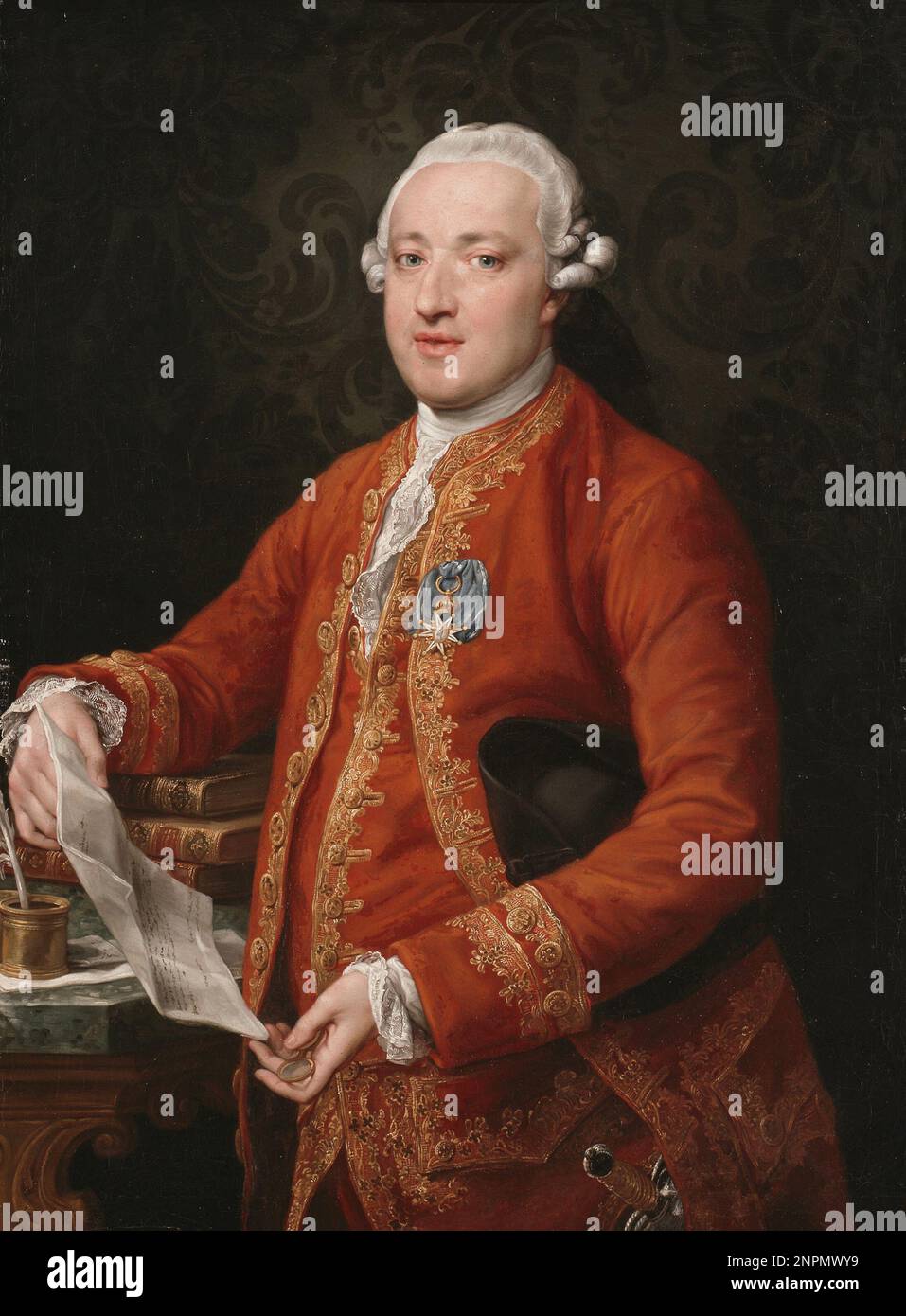 José Moñino y Redondo, 1st comte de Floridblanca (1728 – 1808) homme d'État espagnol. Peinture de Pompeo Batoni Banque D'Images