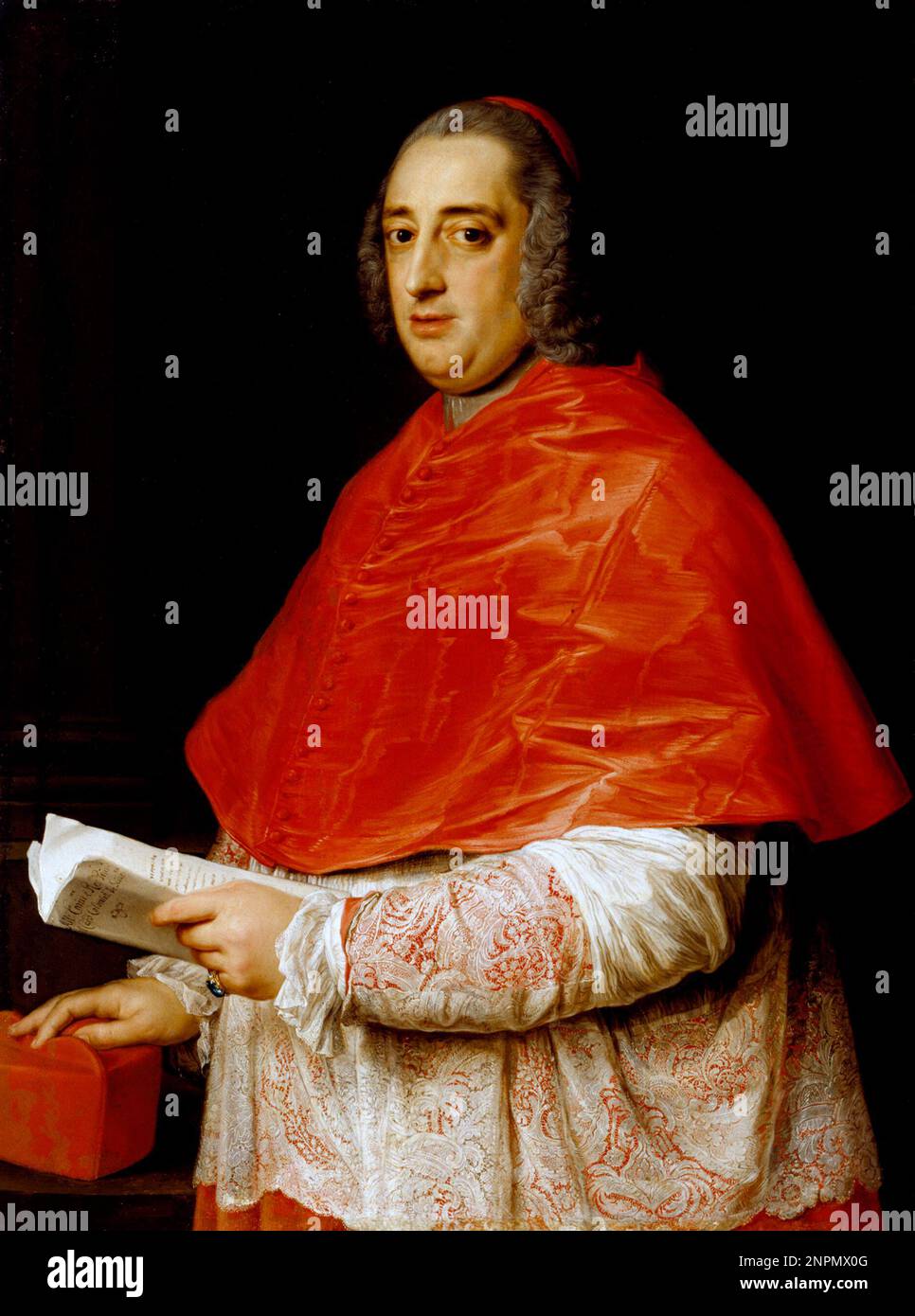 Colonna di Sciarra, Prospero Colonna di Sciarra (1707 – 1765) cardinal italien de la famille des ducs de Carbognano. Peinture de Pompeo Batoni Banque D'Images