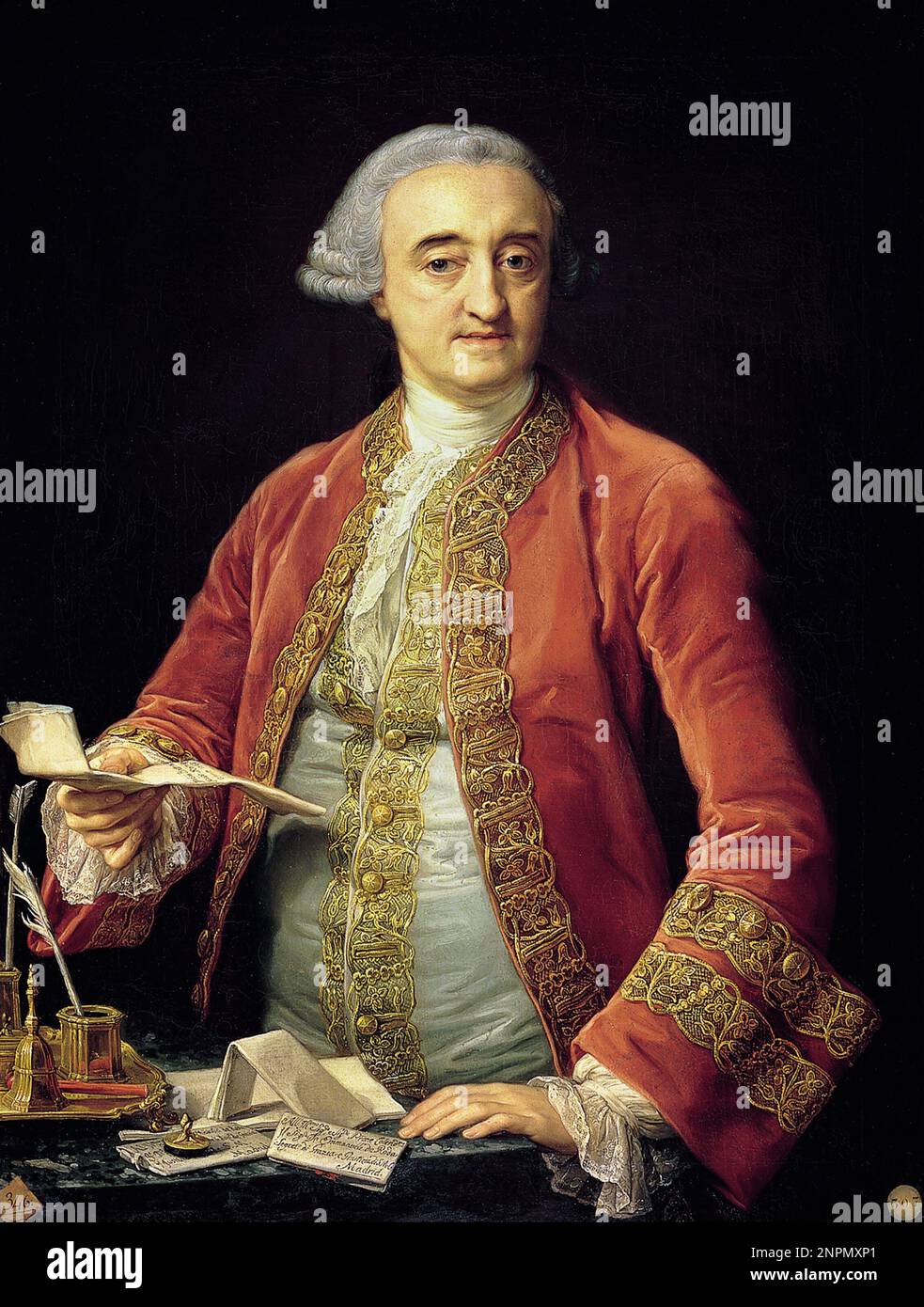 Manuel de Roda y Arrieta (1708 – 1782) diplomate et politicien espagnol. Manuel de Roda, 1765, peinture de Pompeo Batoni Banque D'Images