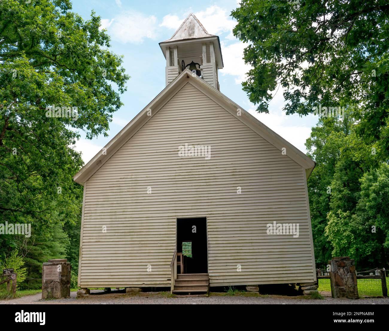 Église historique trouvée pendant la route panoramique de Cades Cove. Parc national des Smoky Mountains. ÉTATS-UNIS Banque D'Images