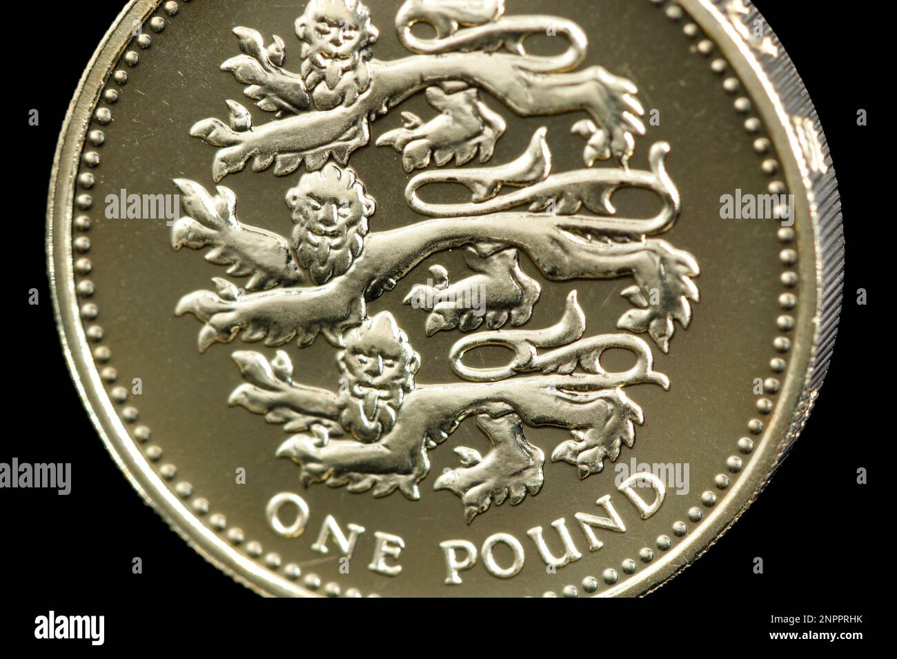2002 épreuve £1 mettant en vedette les 3 Lions qui représentent l'Angleterre. Les trois lions remontent à Richard cœur de lion (1189-1199) Banque D'Images
