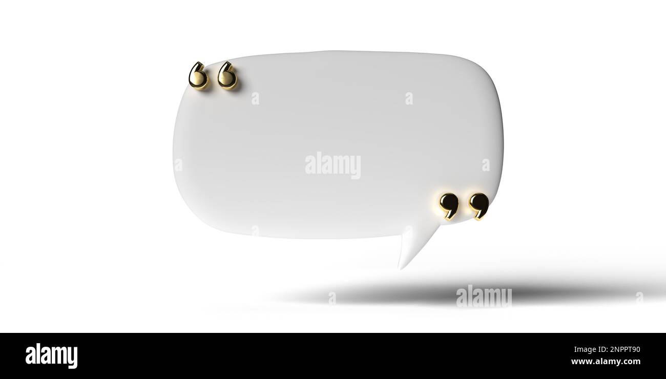 Bulle de dialogue rectangulaire vierge avec guillemets sur fond blanc, espace de copie et masque. Ditto marque l'icône définie pour le réseau social Banque D'Images Bulle de dialogue rectangulaire vierge avec guillemets sur fond blanc, espace de copie et masque. Ditto marque l'icône définie pour le réseau social Banque D'Images