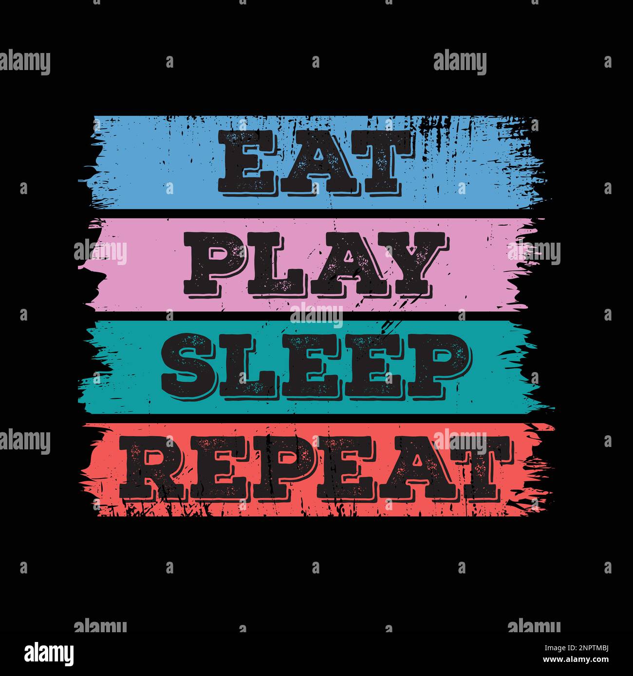 Eat play Sleep Repeat. Infographie sur la vie quotidienne des joueurs. Illustration de Vecteur