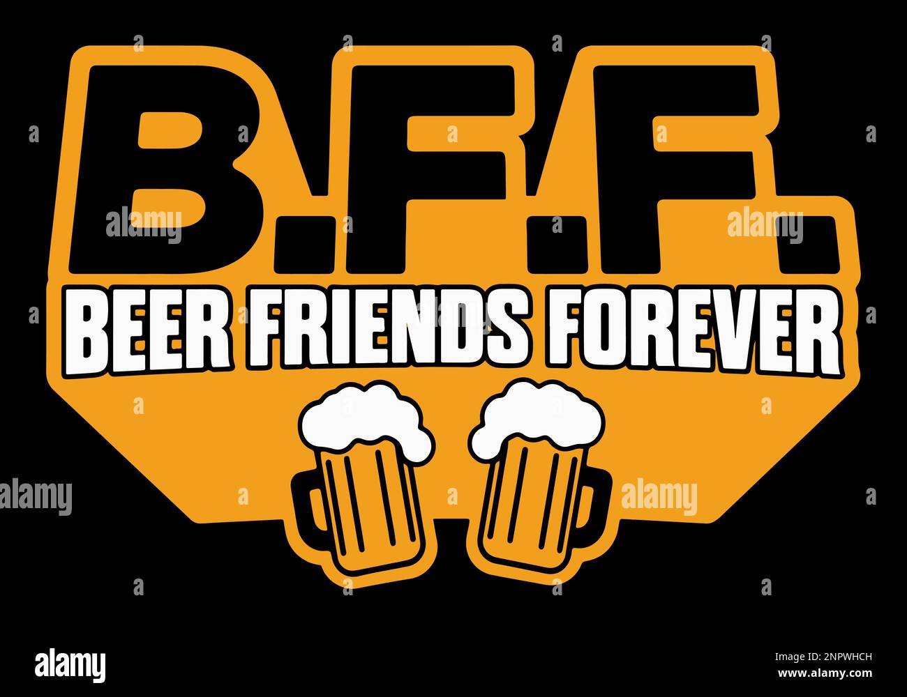 BFF Beer Friends Forever avec icône de bière Illustration de Vecteur