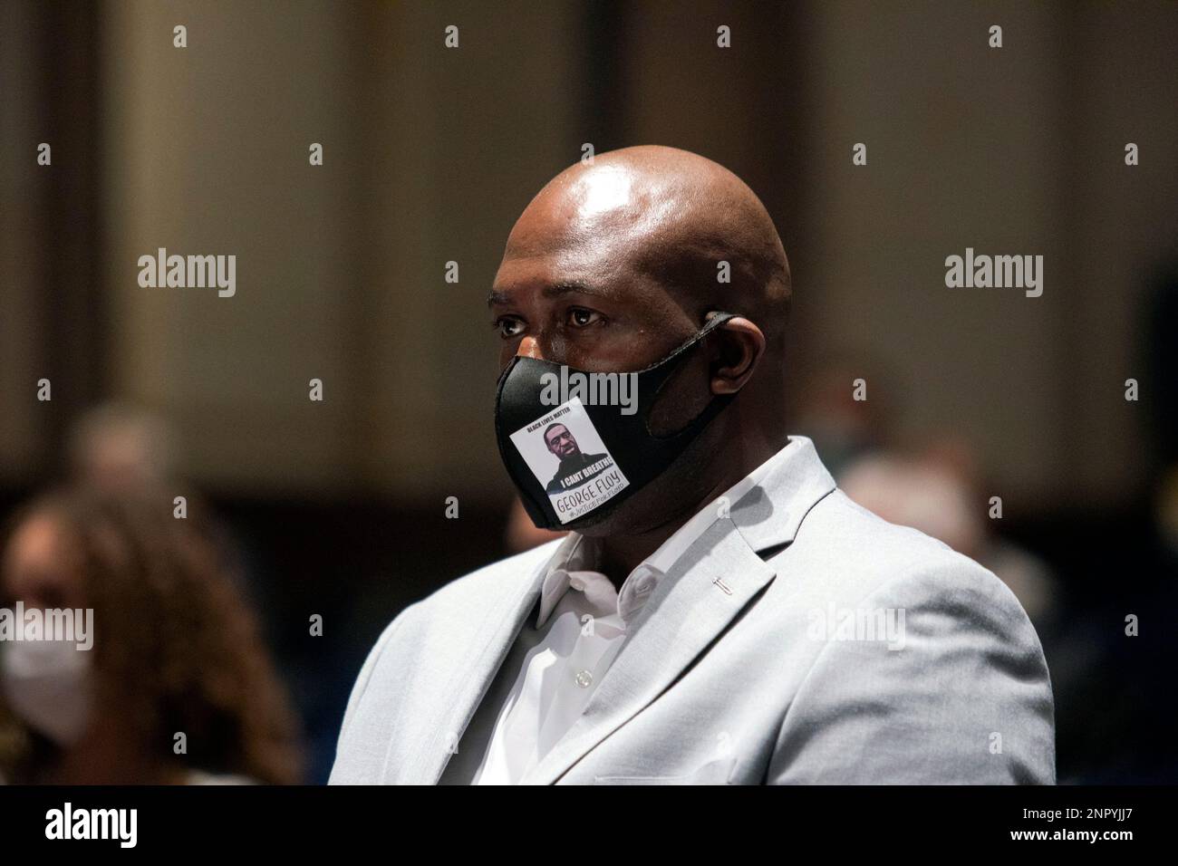 Philonise Floyd, a brother of George Floyd, arrives to testify before a House Judiciary Committee hearing on proposed changes to police practices and accountability on Capitol Hill, Wednesday, June 10, 2020, in Washington. (Graeme Jennings/Pool via AP) Banque D'Images