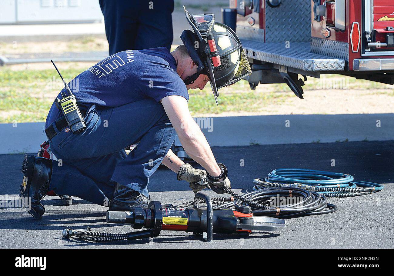 Yuma Fire Department firefighter Cole Zimmer demonstrates his knowledge