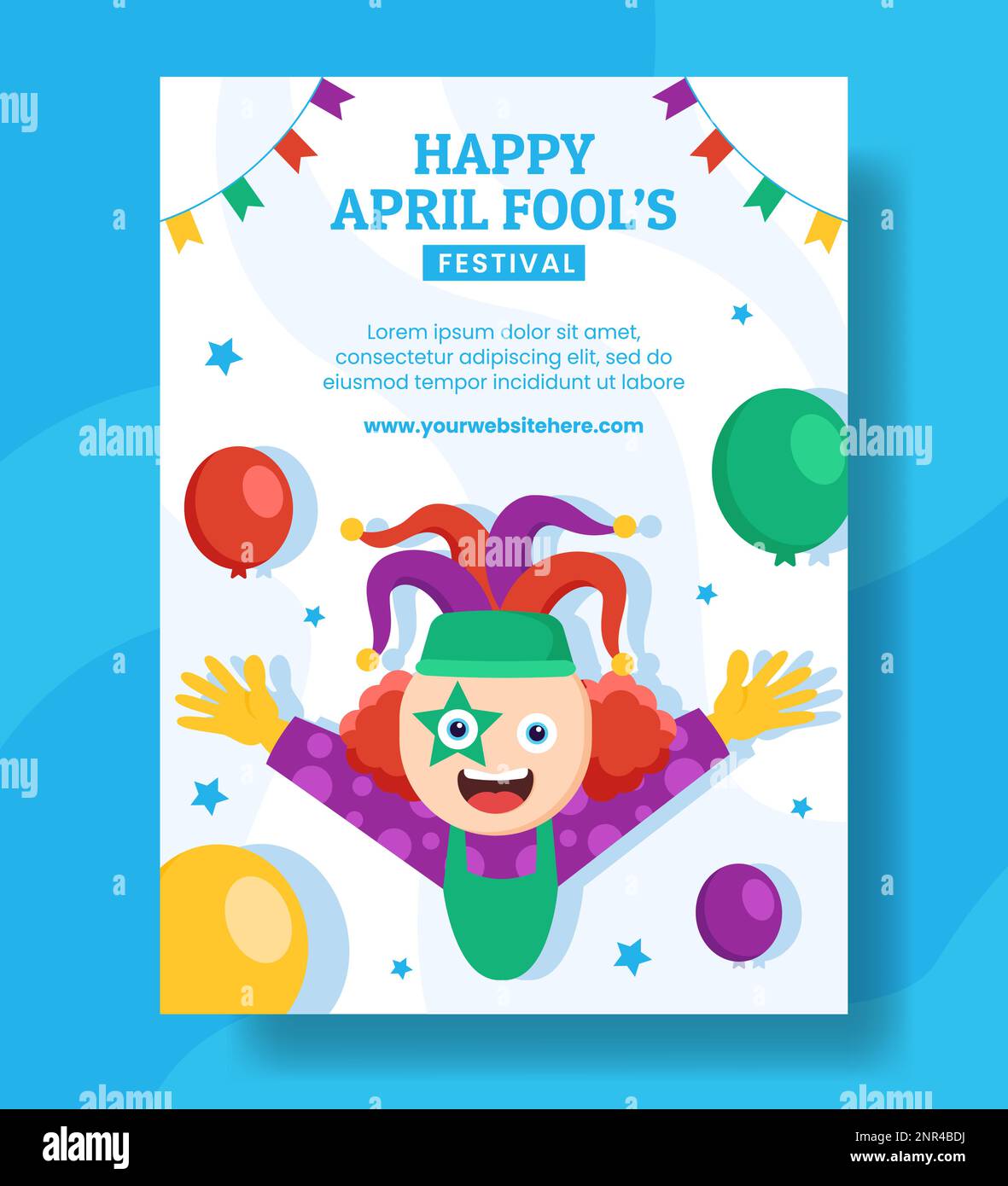 Happy April Fools Day vertical Poster dessin main modèles Illustration d'arrière-plan Illustration de Vecteur