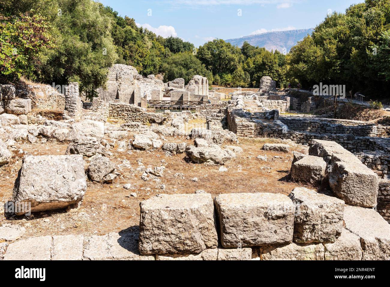 Prytaneion, Sanctuaire d'Asclepius, ville ancienne, Antiquité, site d'excavation, Butrint, Saranda, Albanie, Europe Banque D'Images