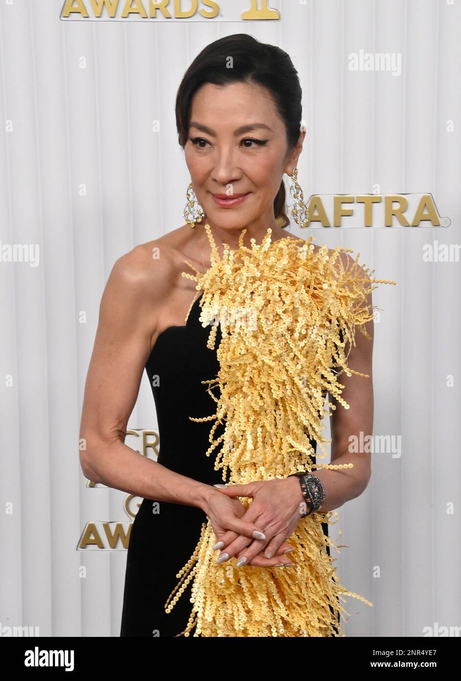 Los Angeles, États-Unis. 26th févr. 2023. Michelle Yeoh participe aux prix annuels 29th de la SAG au Fairmont Century Plaza de Los Angeles, en Californie, dimanche, à 26 février 2023. Photo de Jim Ruymen/UPI crédit: UPI/Alay Live News Banque D'Images