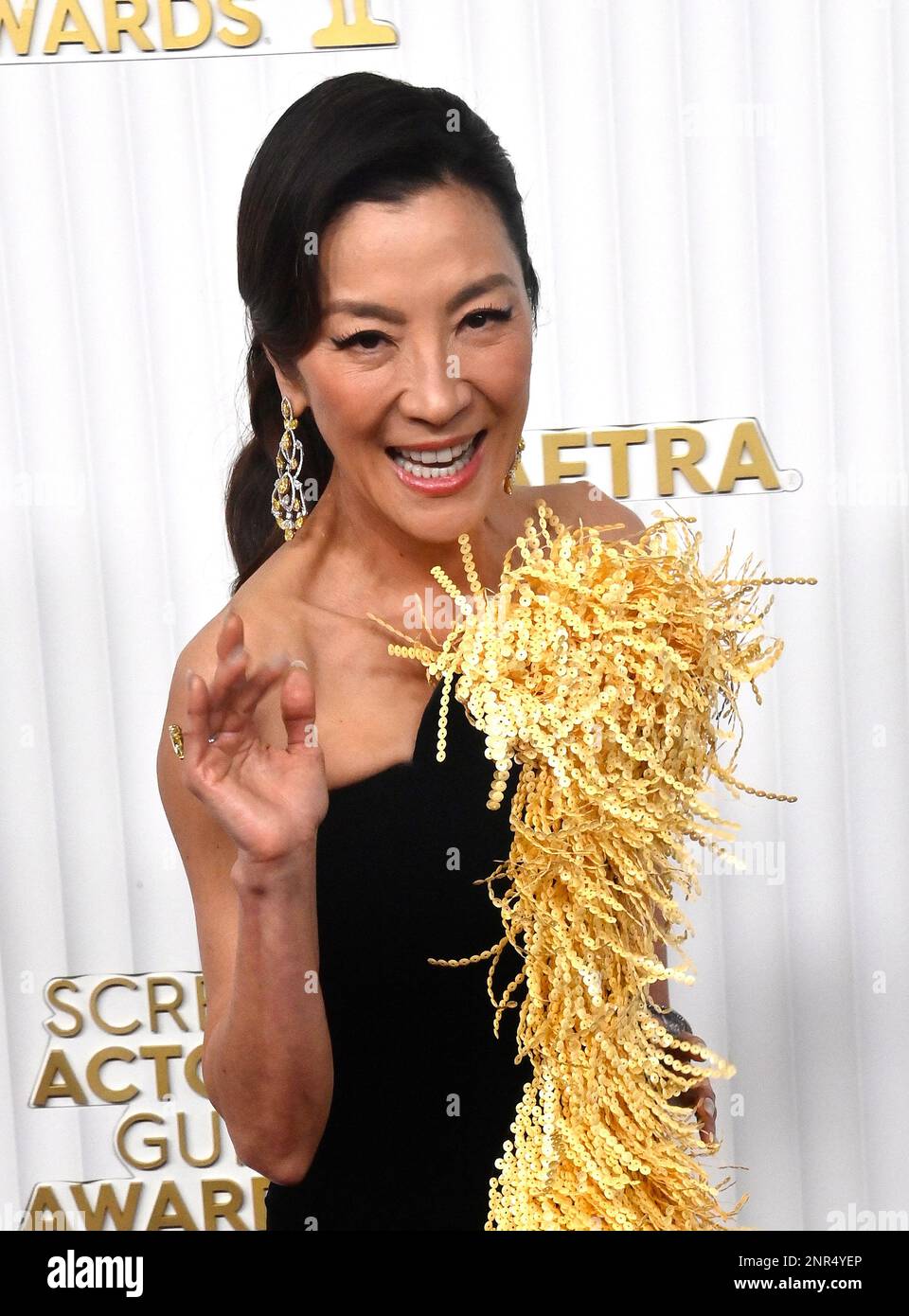 Los Angeles, États-Unis. 26th févr. 2023. Michelle Yeoh participe aux prix annuels 29th de la SAG au Fairmont Century Plaza de Los Angeles, en Californie, dimanche, à 26 février 2023. Photo de Jim Ruymen/UPI crédit: UPI/Alay Live News Banque D'Images