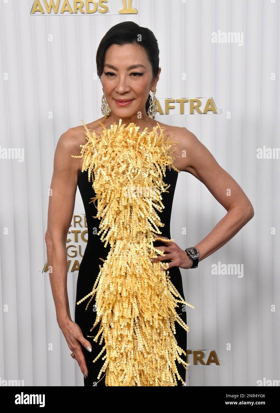 Los Angeles, États-Unis. 26th févr. 2023. Michelle Yeoh participe aux prix annuels 29th de la SAG au Fairmont Century Plaza de Los Angeles, en Californie, dimanche, à 26 février 2023. Photo de Jim Ruymen/UPI crédit: UPI/Alay Live News Banque D'Images
