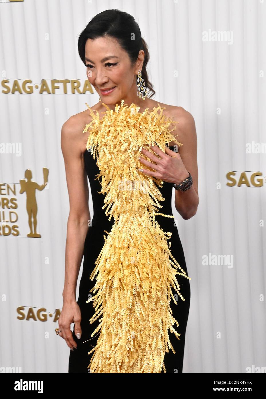 Los Angeles, États-Unis. 26th févr. 2023. Michelle Yeoh participe aux prix annuels 29th de la SAG au Fairmont Century Plaza de Los Angeles, en Californie, dimanche, à 26 février 2023. Photo de Jim Ruymen/UPI crédit: UPI/Alay Live News Banque D'Images