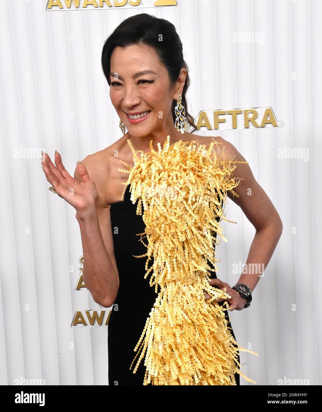 Los Angeles, États-Unis. 26th févr. 2023. Michelle Yeoh participe aux prix annuels 29th de la SAG au Fairmont Century Plaza de Los Angeles, en Californie, dimanche, à 26 février 2023. Photo de Jim Ruymen/UPI crédit: UPI/Alay Live News Banque D'Images