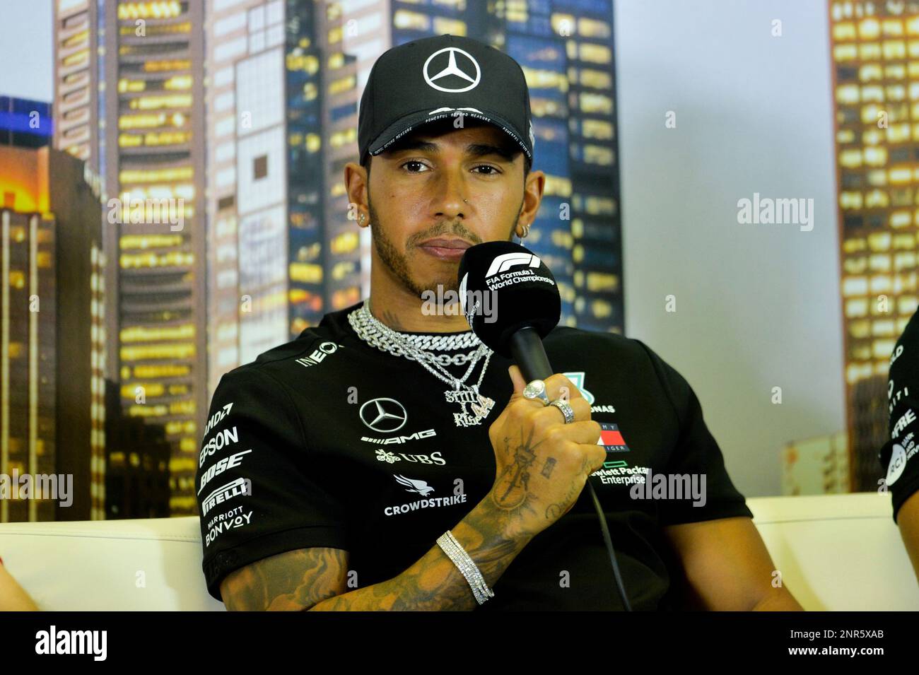 12/03/2020 - Lewis Hamilton of the Mercedes team during a press conference for the opening of the 2020 season of Formula 1 in Melbourne, Australia, on the Albert Park street circuit. Photo: Duda Bairros / AGIF (via AP) Banque D'Images