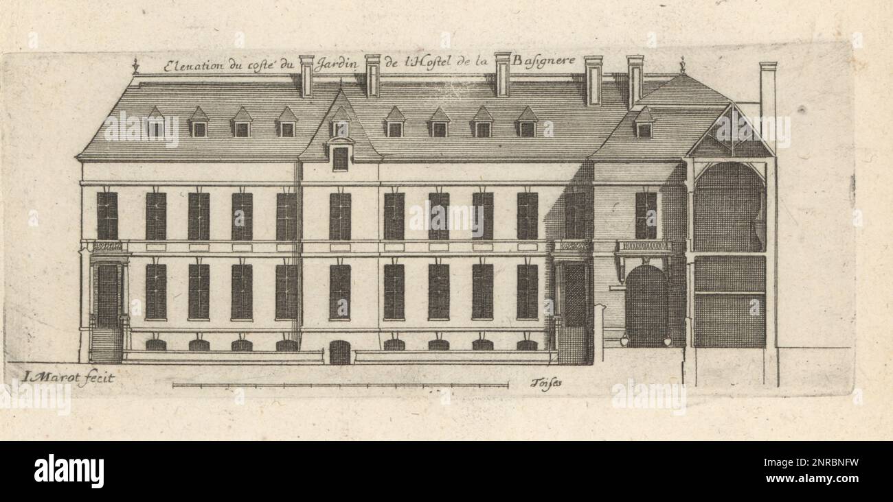 Ancienne Gravure - Eglise de GERLAND, coupe longitudinale (côte d'Or