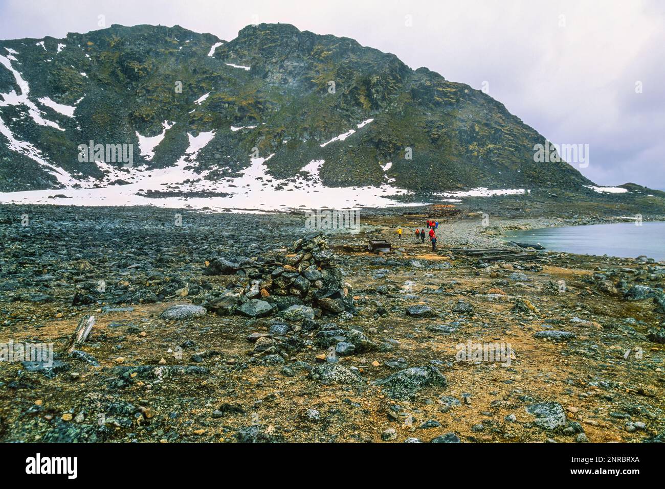 L'île de Danes le point de départ des expéditions de ballons polaires d'Andrèe à Svalbard Banque D'Images