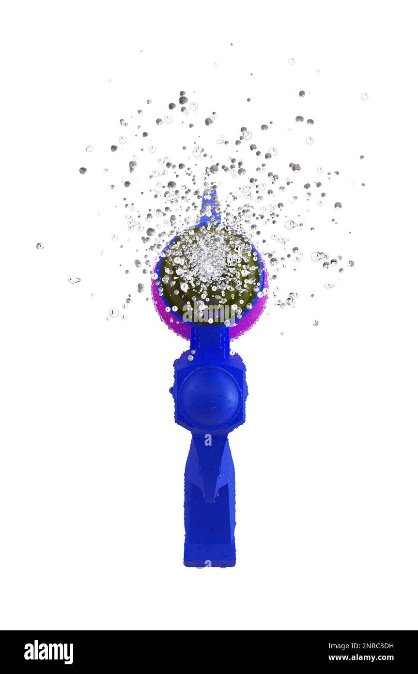 3D Illustration , pistolet à eau en plastique avec éclaboussures d'eau . CONCEPT festival Songkran thaïlande . Banque D'Images