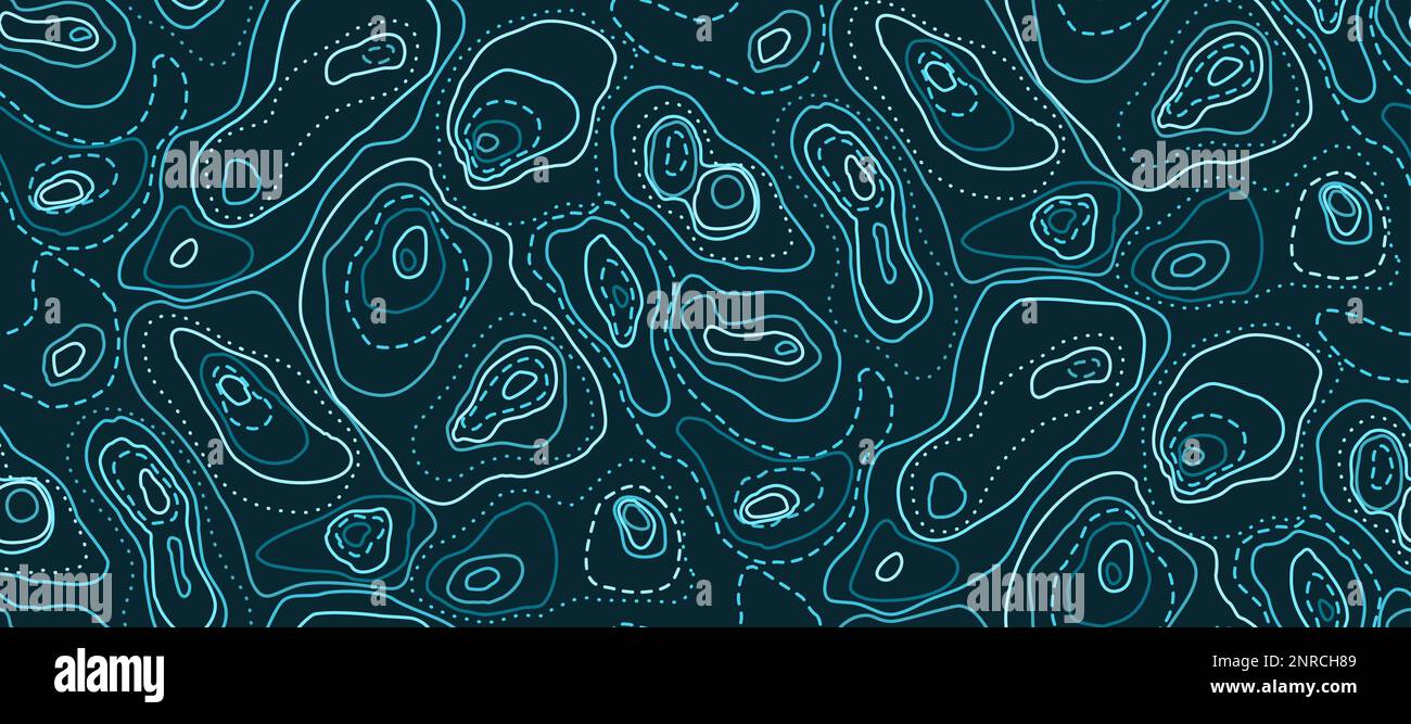 Carte topographique abstraite. Lignes de carte topographique fluides, contour d'arrière-plan. Le motif d'isolignes de grille géographique peut être utilisé pour le fond d'écran, le motif fi Illustration de Vecteur