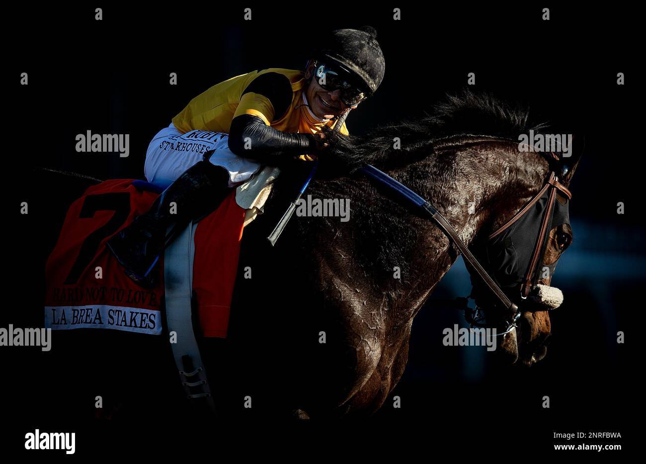 December 28, 2019, Arcadia, California, USA: DEC 28: Hard Not To Love with Mike Smit wins the La Brea Stakes at Santa Anita Park in Arcadia, California on December 28, 2019. Evers/Eclipse Sportswire/CSM(Credit Image: © Evers/CSM via ZUMA Wire) (Cal Sport Media via AP Images) Banque D'Images