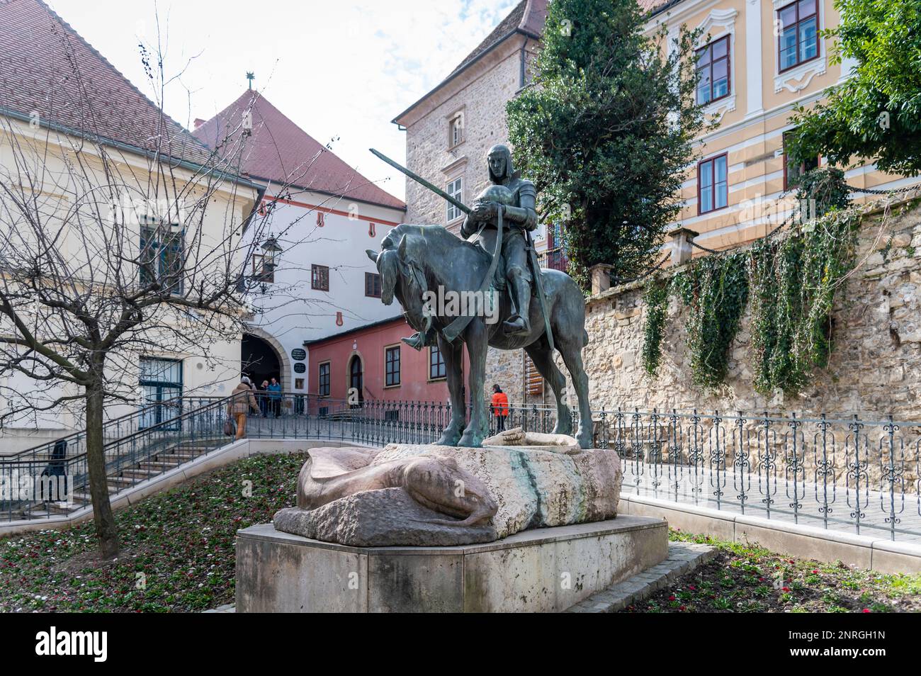 Statue de Saint George, Zagreb, Croatie Banque D'Images
