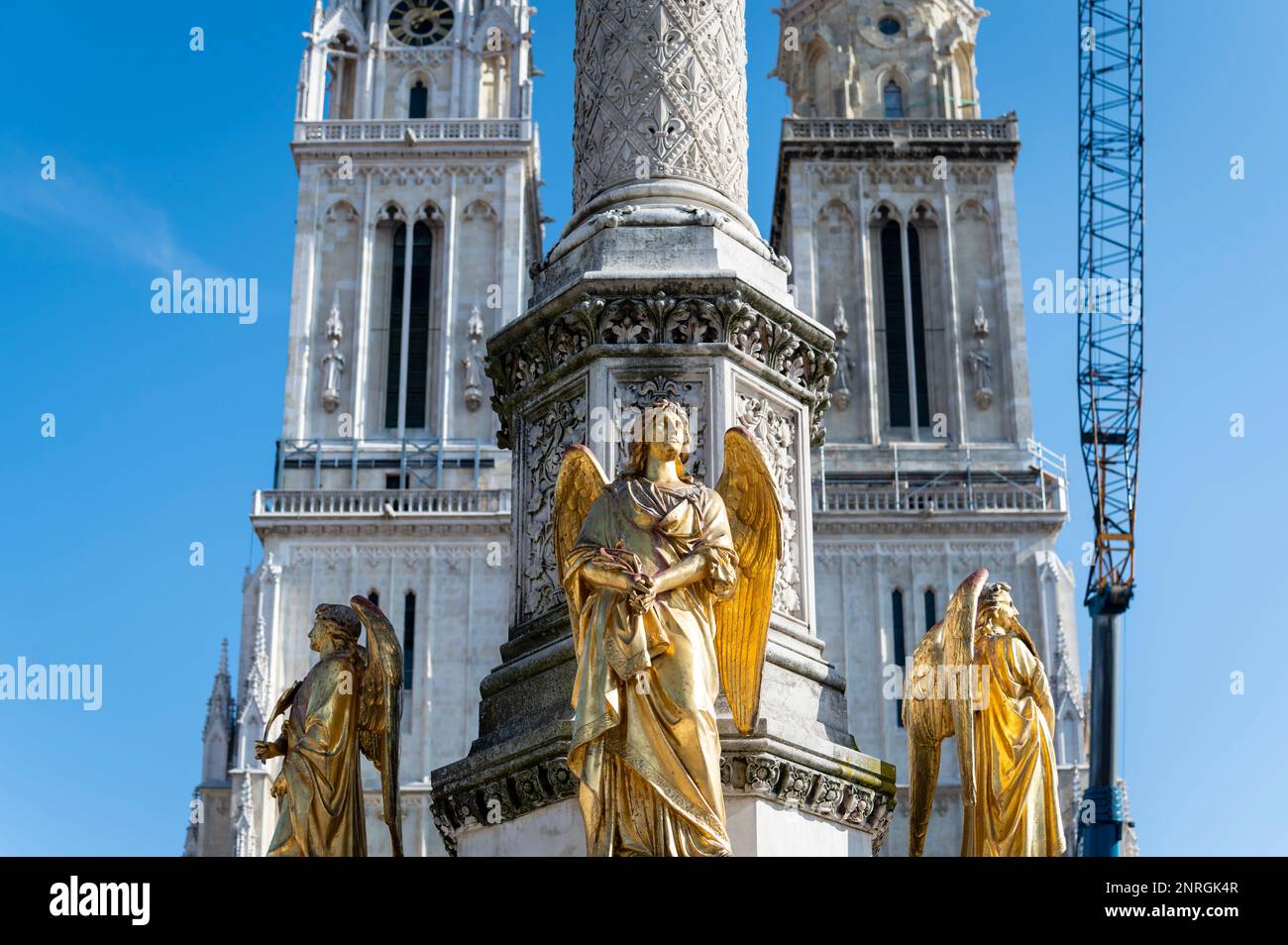 Monument de l'Assomption de la Sainte Vierge Marie à Zagreb, cathédrale de Zagreb, Zagreb, Croatie Banque D'Images