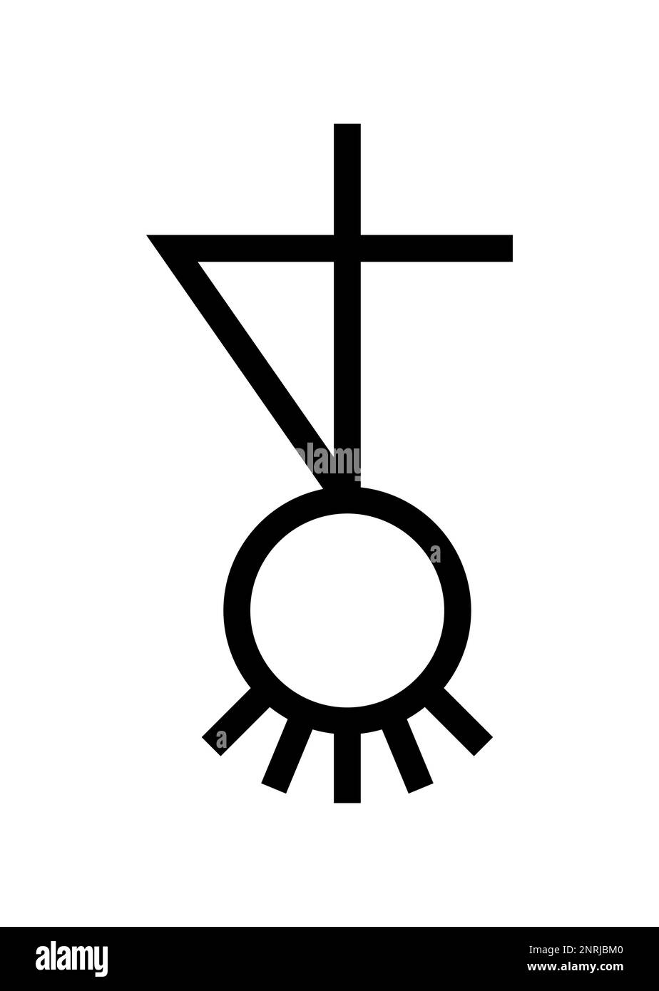 Le symbole de Tarot de l'homme pendu, le signe de tatouage noir antique dans le monde entier, le logo géométrique mystique illustration vectorielle isolée sur fond blanc Illustration de Vecteur