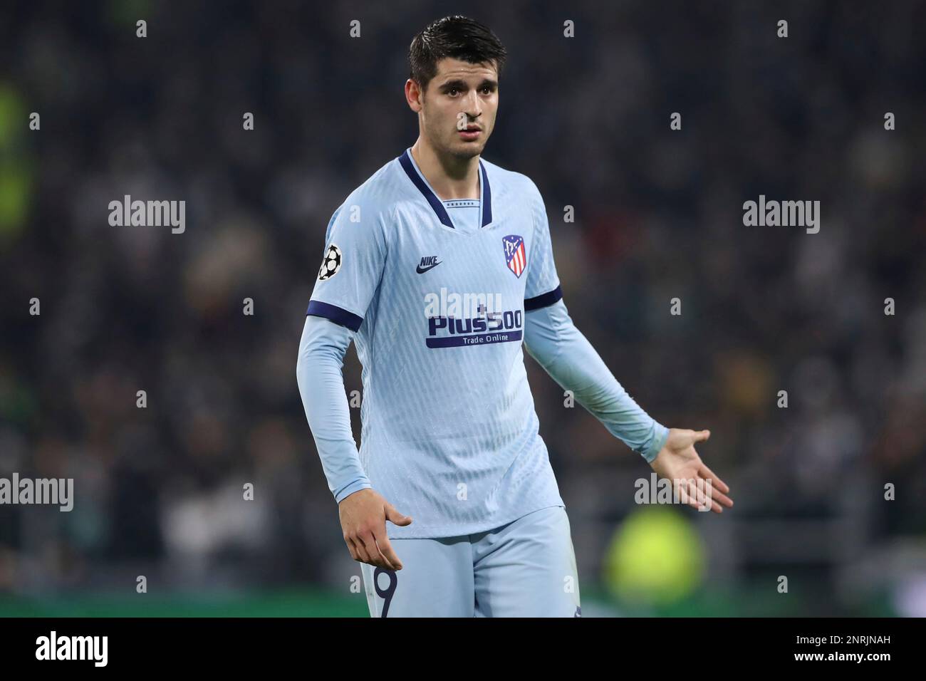 November 26, 2019, Turin, United Kingdom: Alvaro Morata of Atletico Madrid during the UEFA Champions League match at Juventus Stadium, Turin. Picture date: 26th November 2019. Picture credit should read: Jonathan Moscrop/Sportimage(Credit Image: © Jonathan Moscrop/CSM via ZUMA Wire) (Cal Sport Media via AP Images) Banque D'Images