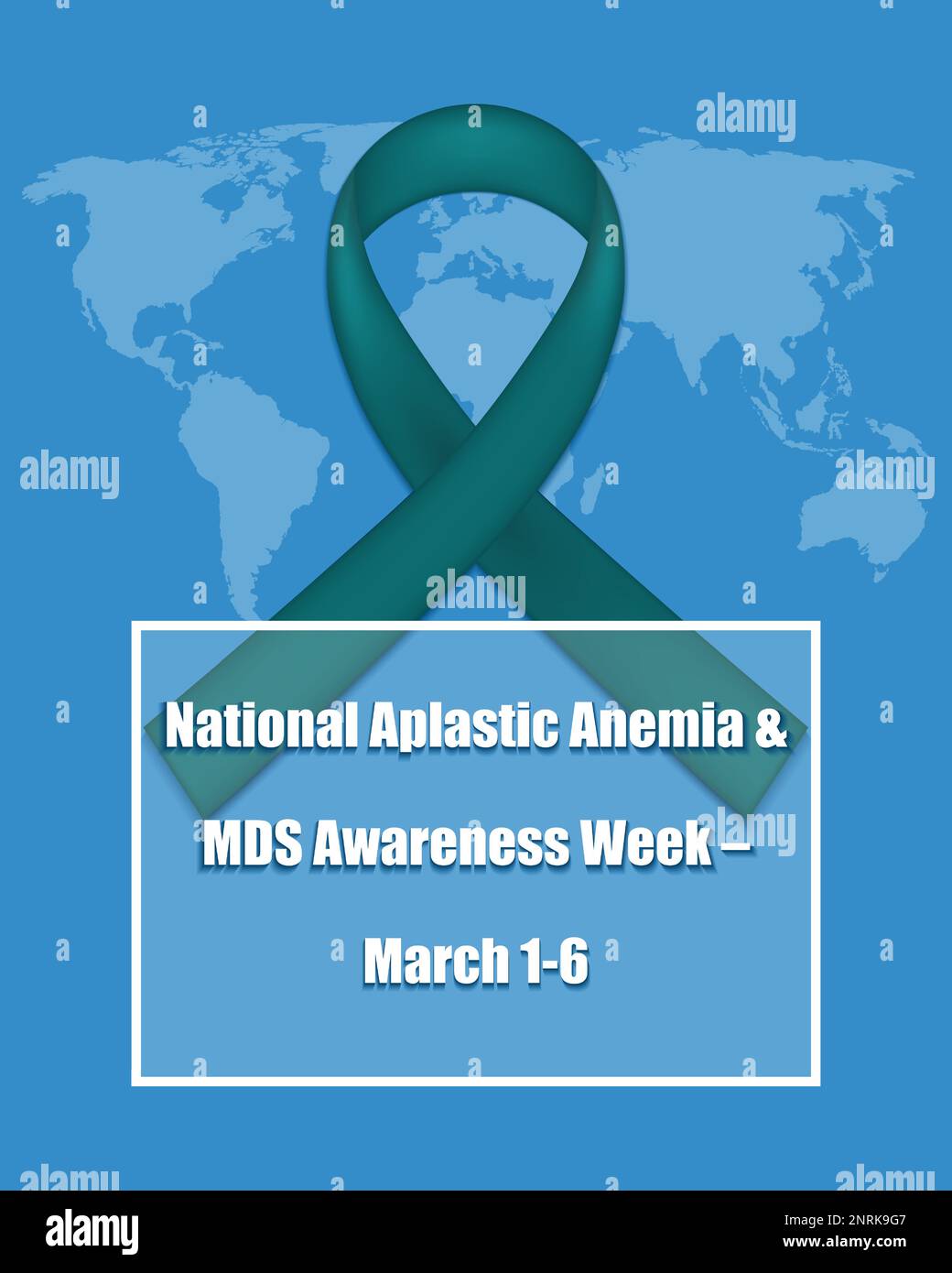 Joignez-vous à l'effort mondial de sensibilisation à la semaine nationale de sensibilisation à l'anémie aplasique et aux MDS avec notre circulaire verticale présentant un ruban et une ouate verts Illustration de Vecteur