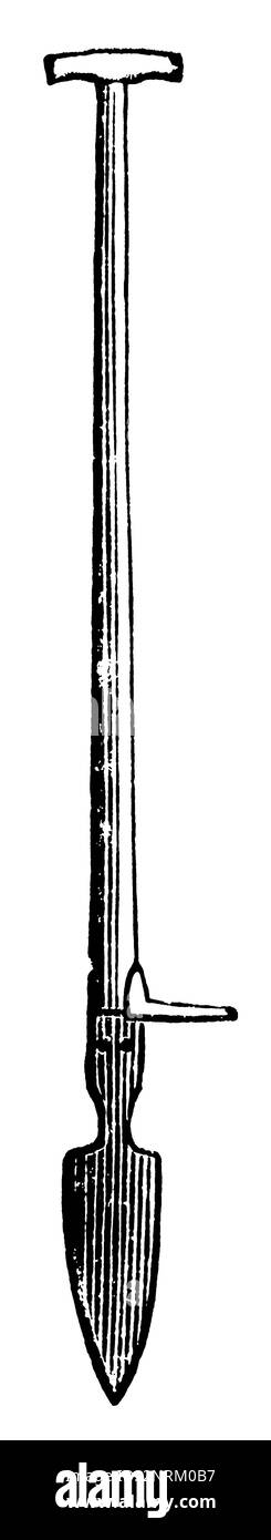 Outil agricole manuel. Publication du livre 'Meyers Konversations-Lexikon', Volume 2, Leipzig, Allemagne, 1910 Banque D'Images