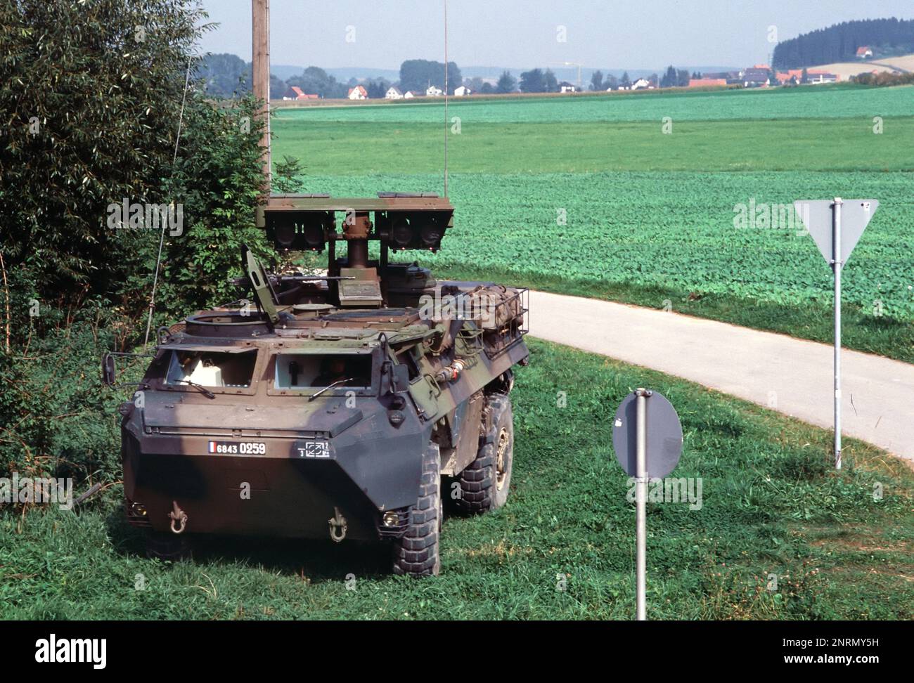 Armée française, véhicule anti-char VAB 'Mephisto' pendant les exercices de l'OTAN en Allemagne Banque D'Images