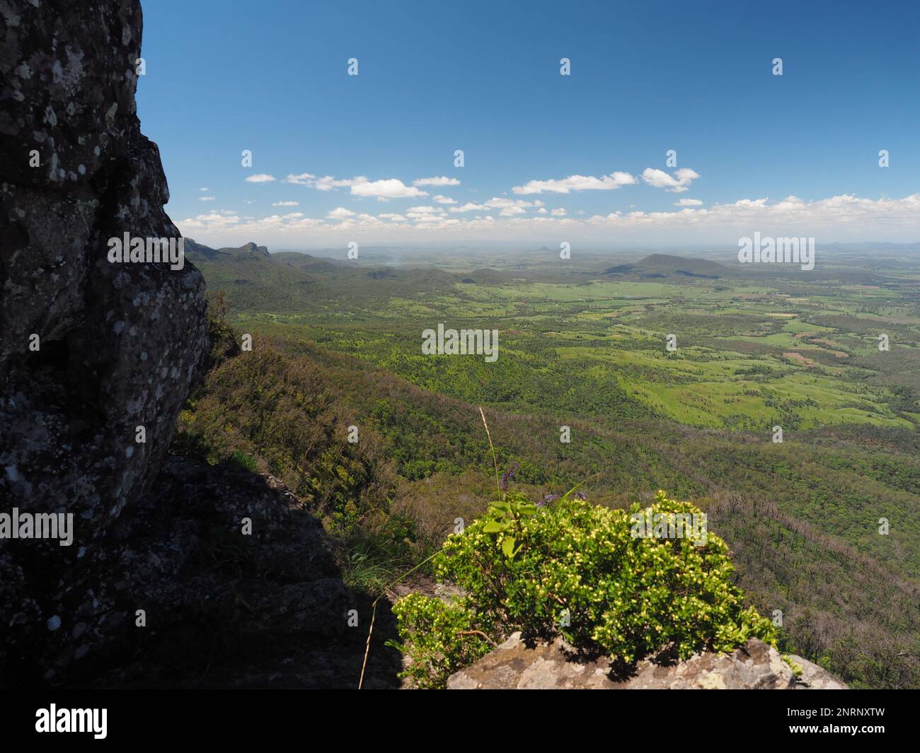 Guettez la grande plage de division depuis le parc national de main Range, Queensland, Australie Banque D'Images