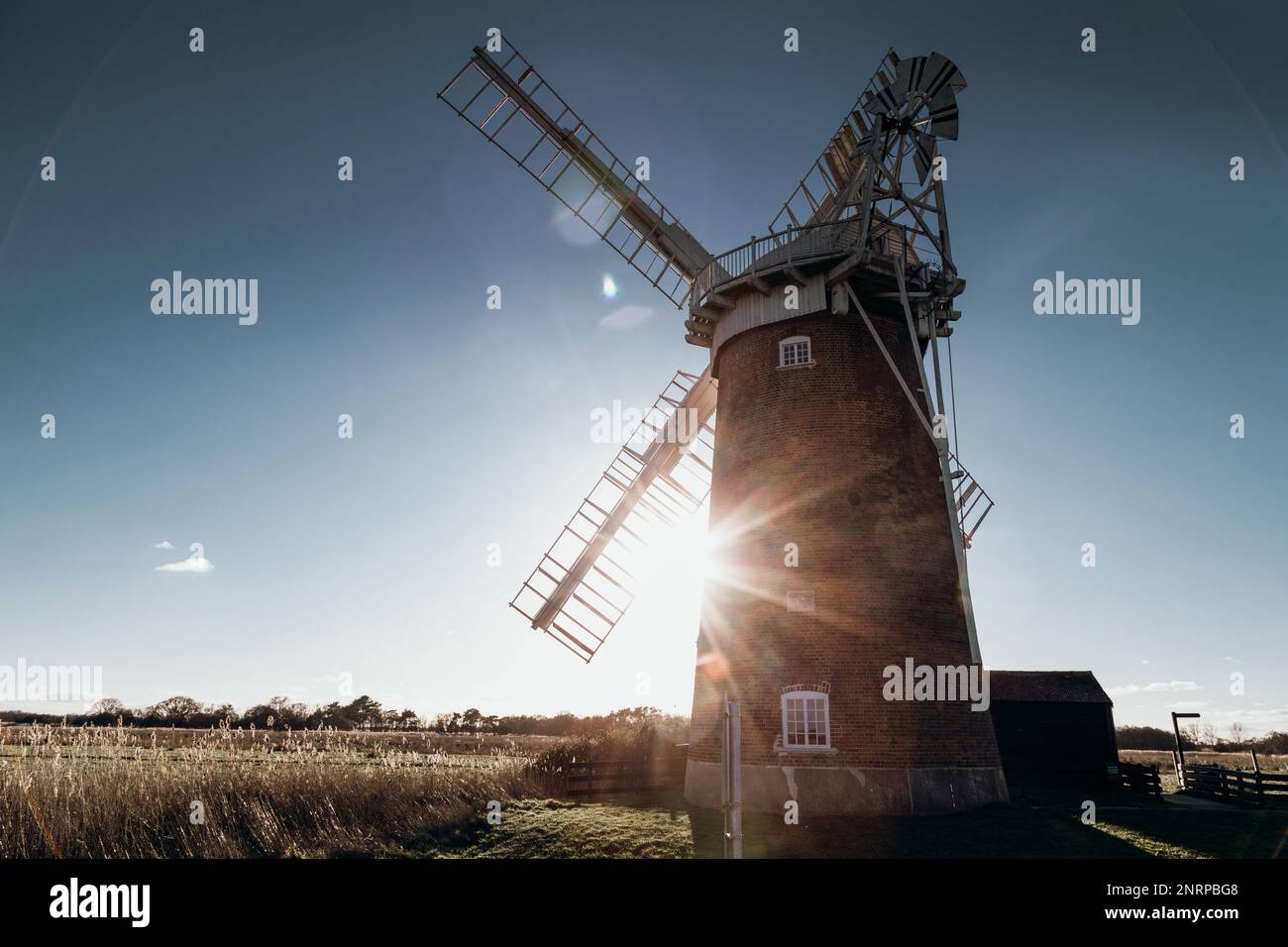 Horsey Windpump près de Great Yarmouth, Norfolk Banque D'Images