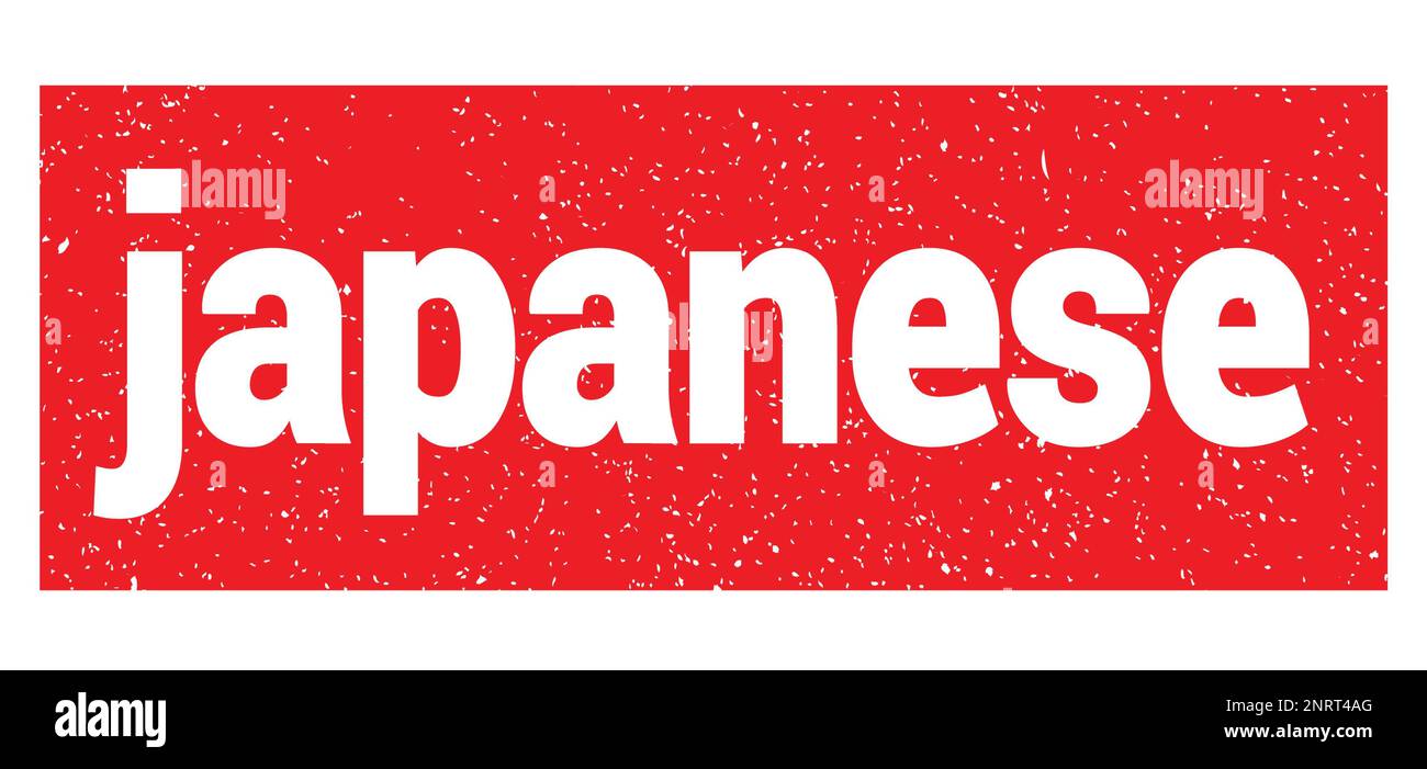 texte japonais inscrit sur le timbre rouge grungy. Banque D'Images