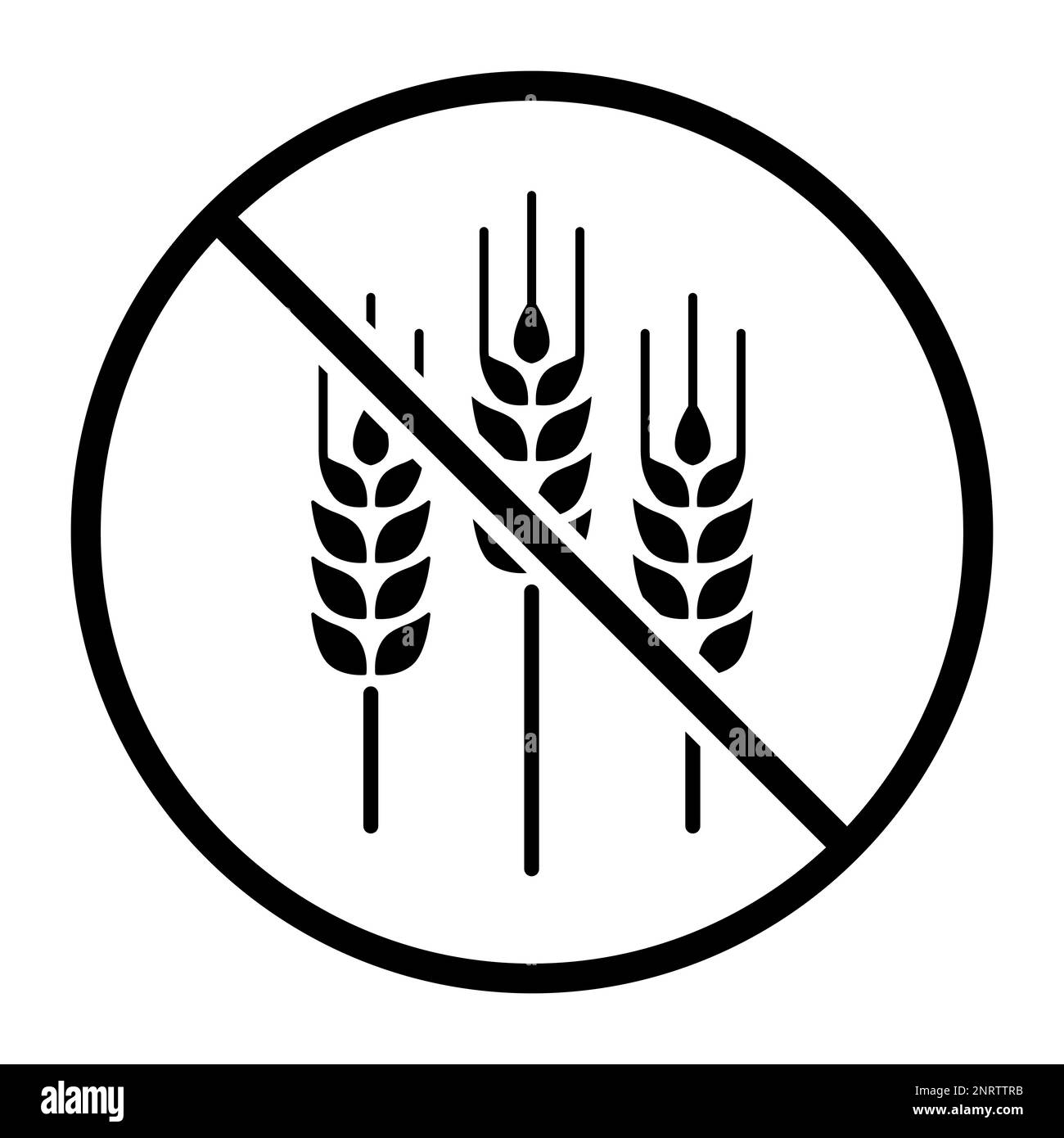 Sans gluten, sans blé icône : concept de nourriture, d'ingrédients et d'allergènes Illustration de Vecteur