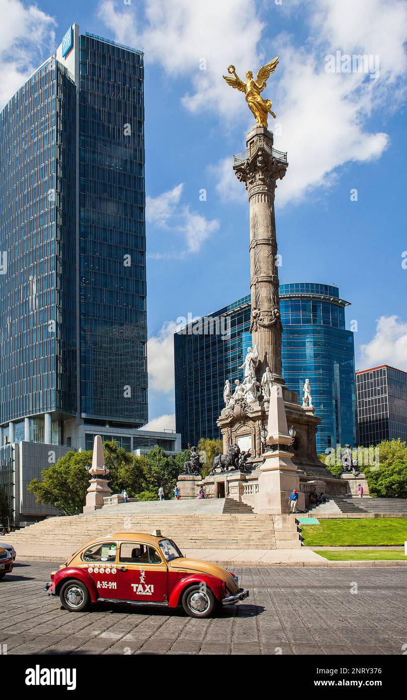 Monument, Golden angel, l'Avenue Reforma, Mexico, Mexique Banque D'Images