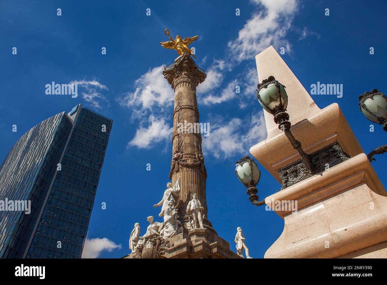 Monument, Golden angel, l'Avenue Reforma, Mexico, Mexique Banque D'Images