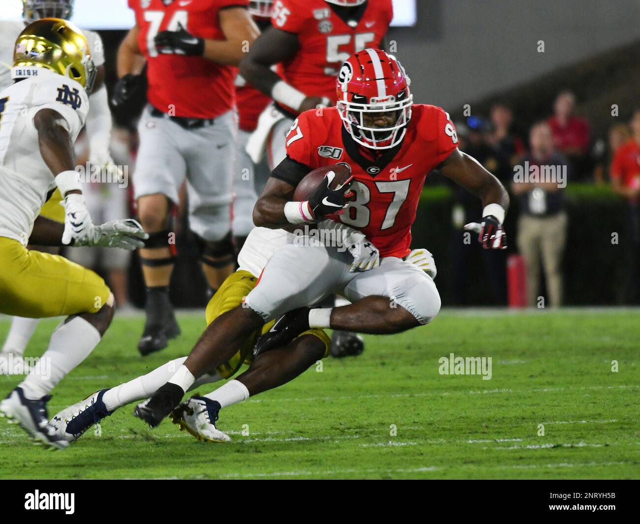 ATHENS, GA - SEPTEMBER 21: during the game between the Notre Dame Fighting Irish and the Georgia Bulldogs on September 21, 2019, at Sanford Stadium in Athens, GA. (Photo by Jeffrey Vest/Icon Sportswire) (Icon Sportswire via AP Images) Banque D'Images