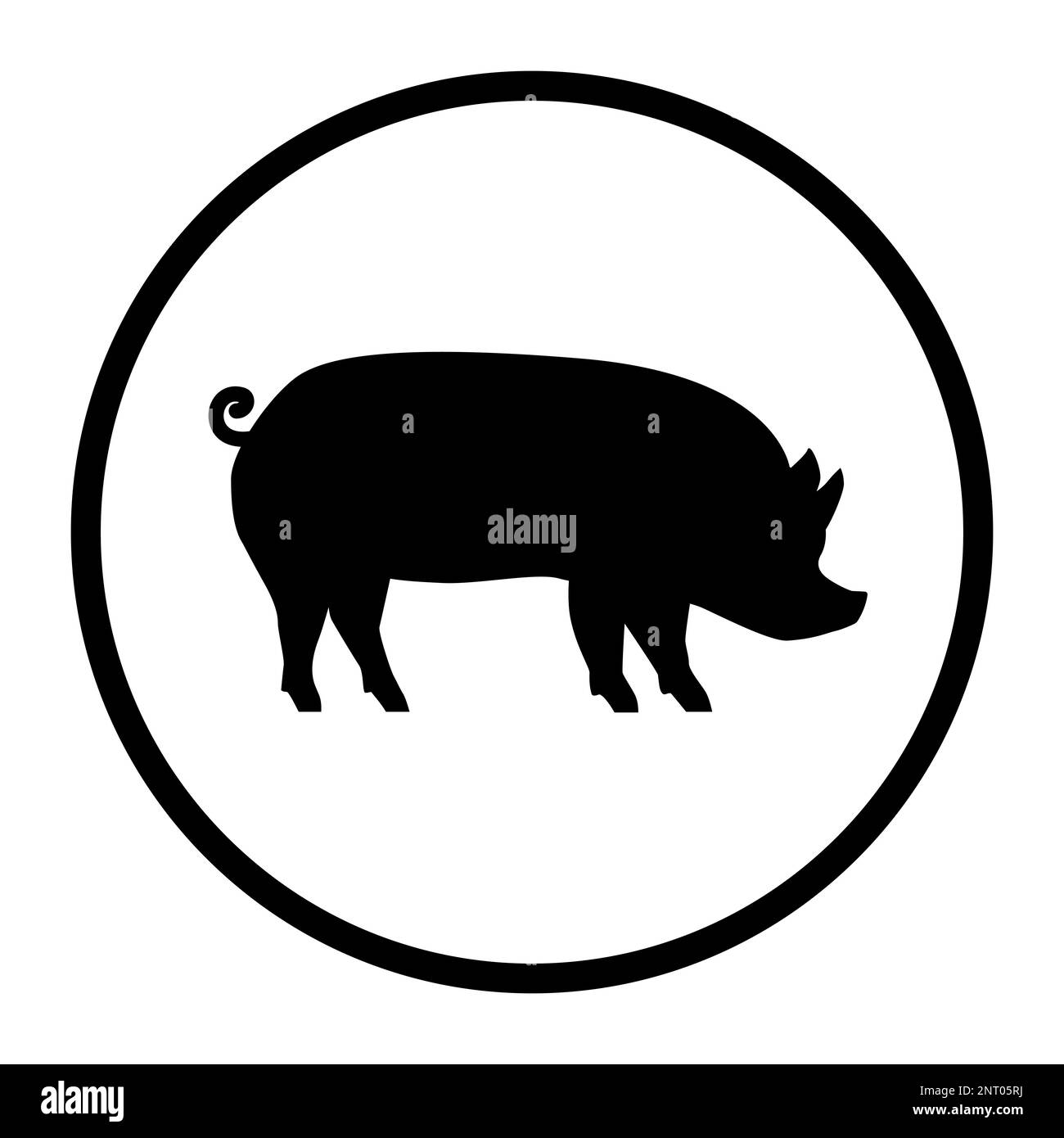 Une couleur vecteur nourriture, allergènes et ingrédients icône: Porc Illustration de Vecteur