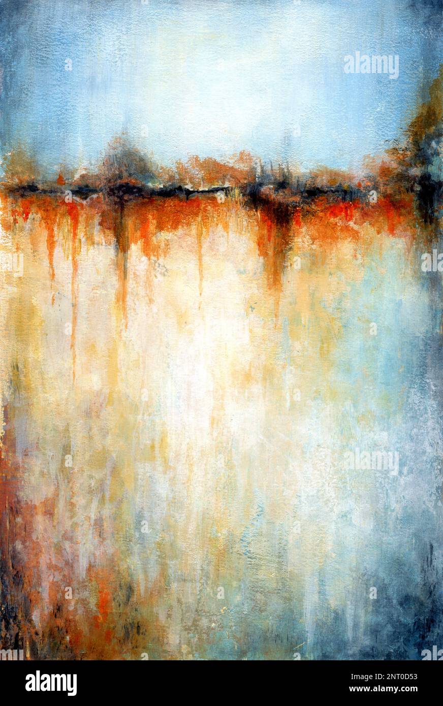 Art abstrait acrylique texturé Peinture originale sur papier. Banque D'Images