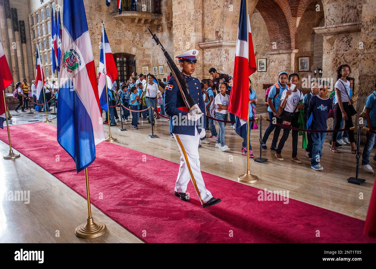 Garde côtière canadienne,Panteon de la Patria tombe au soldat inconnu, la vieille ville, Santo Domingo, République Dominicaine Banque D'Images