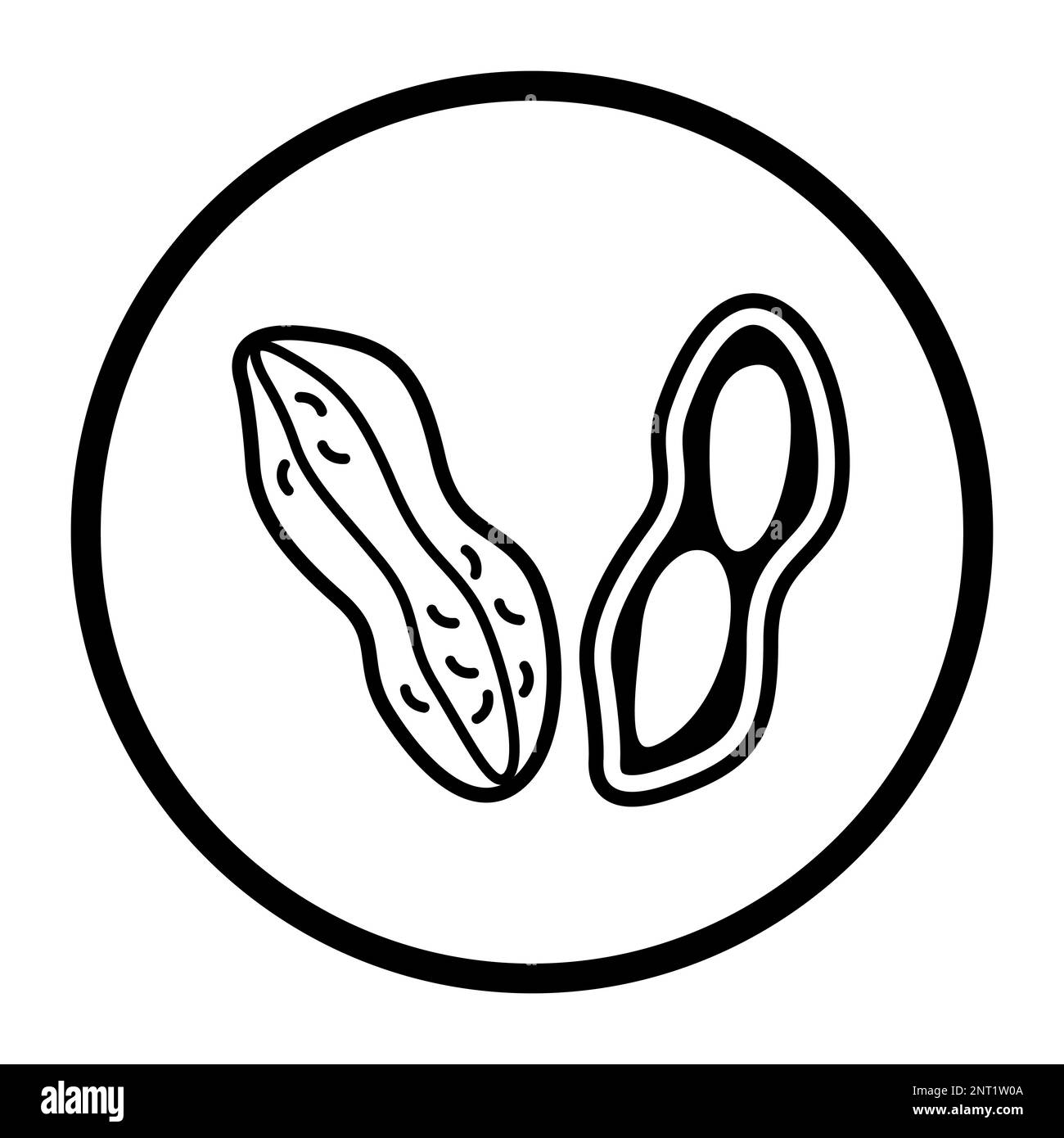 Une couleur vecteur nourriture, allergènes et ingrédients icône: Arachides Illustration de Vecteur