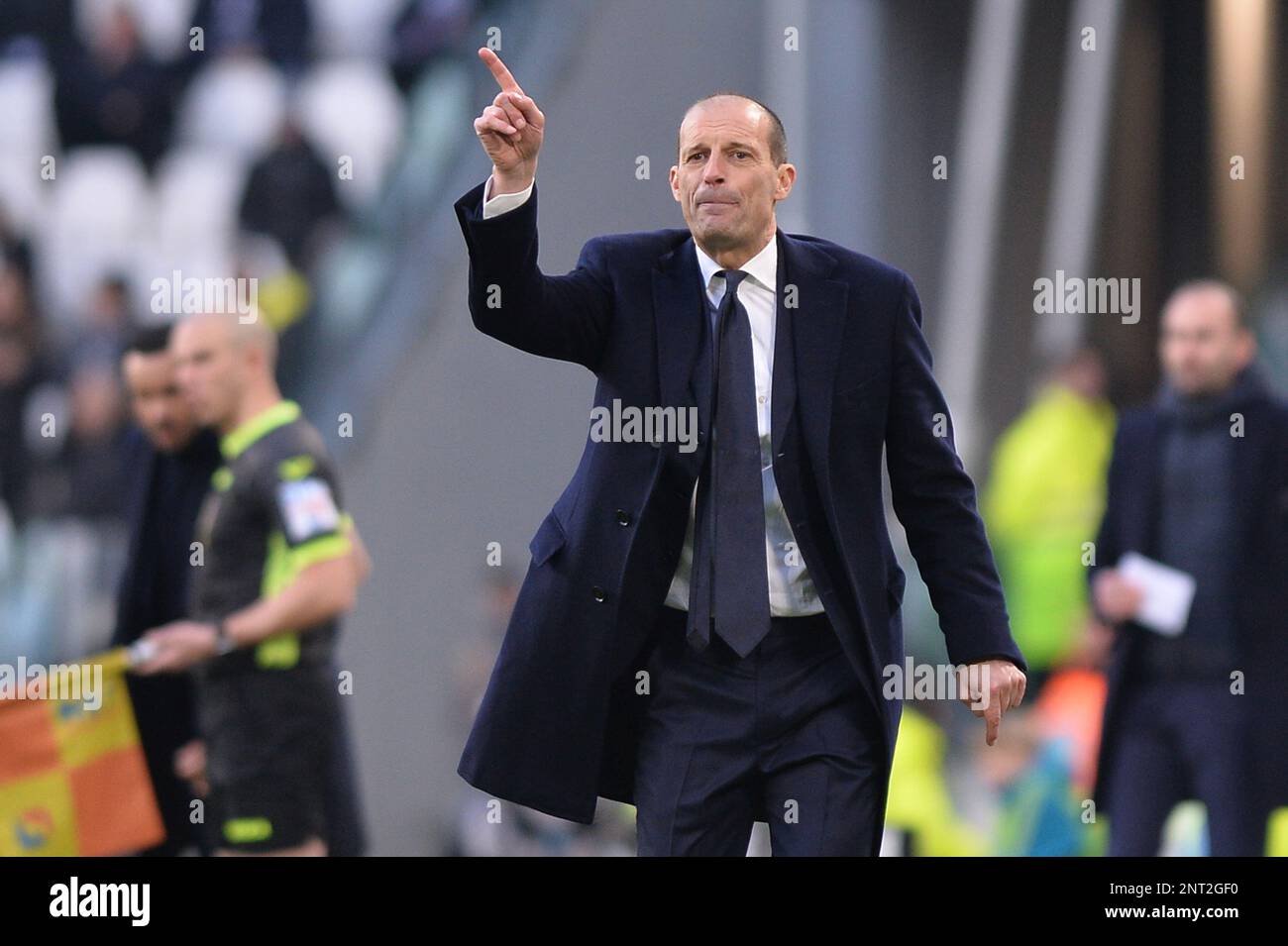 Massimiliano Allegri (Juventus) déception lors du match de football Serie A entre Juventus et Monza au stade Allianz, le 29 janvier 2023 à Banque D'Images