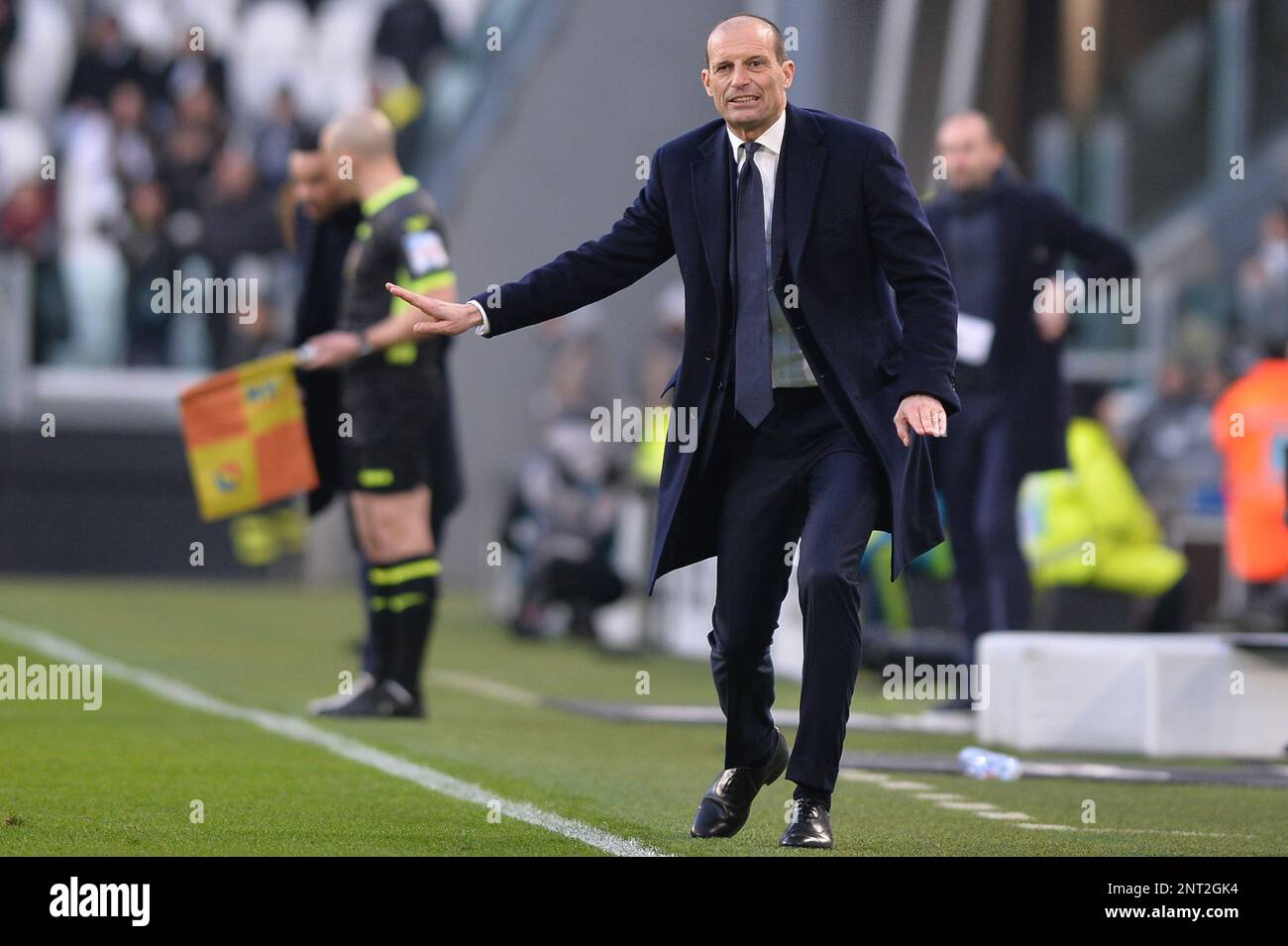 Massimiliano Allegri (Juventus) déception lors du match de football Serie A entre Juventus et Monza au stade Allianz, le 29 janvier 2023 à Banque D'Images