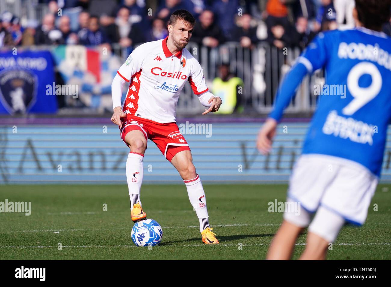 Stade Mario Rigamonti, Brescia, Italie, 25 février 2023, Zan Zuzek (SSC Bari) pendant Brescia Calcio vs SSC Bari - match de football italien série B. Banque D'Images