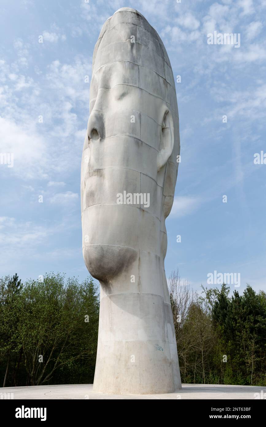 Dream Sculpture par Jaume Plensa à Sutton, St Helens, Royaume-Uni Banque D'Images